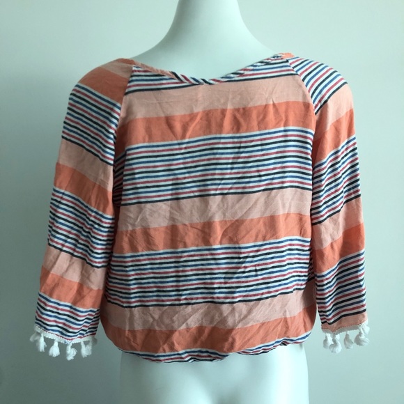 Lavender Field | Striped crop top | Tassels | M - Picture 5 of 7